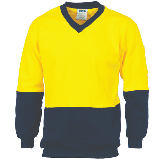 HiVis Two Tone Cotton Fleecy Sweat
Shirt V-Neck
