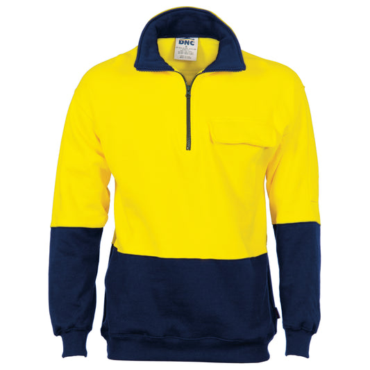HiVis Two Tone 1/2 Zip Cotton Fleecy
Windcheater