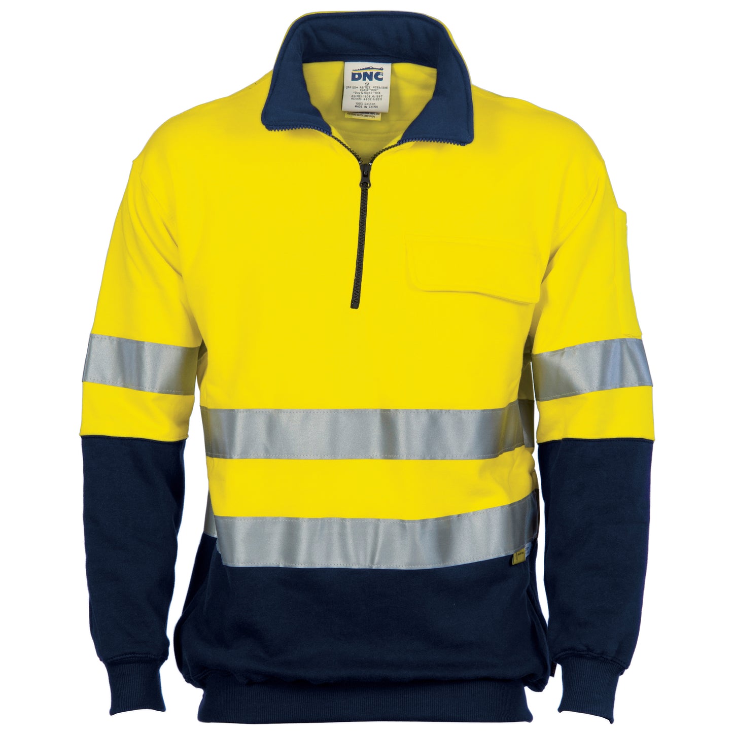 HiVis Two Tone 1/2 Zip Cotton Fleecy
Windcheater with 3M R/Tape