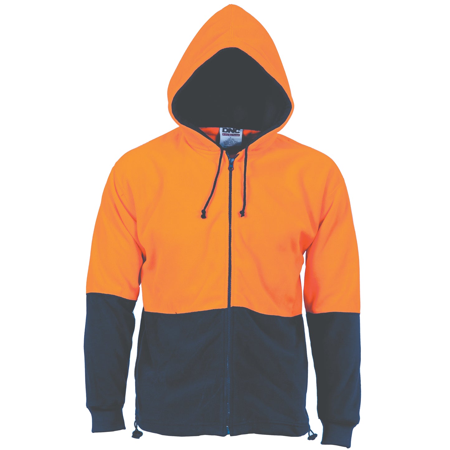 HiVis Two Tone Full Zip Polar Fleece Hoodie