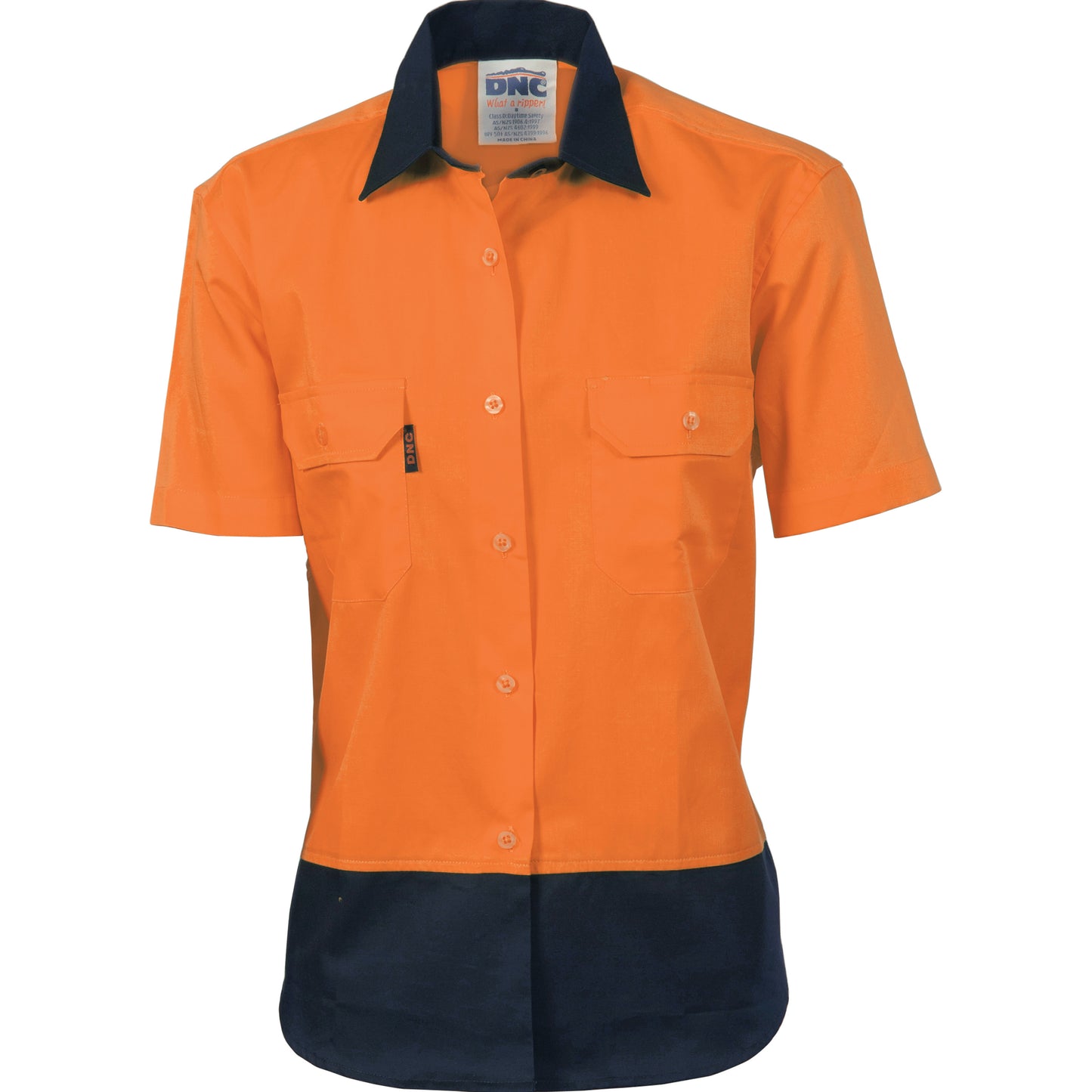 Ladies HiVis Two Tone Cotton
Drill Shirt - Short Sleeve