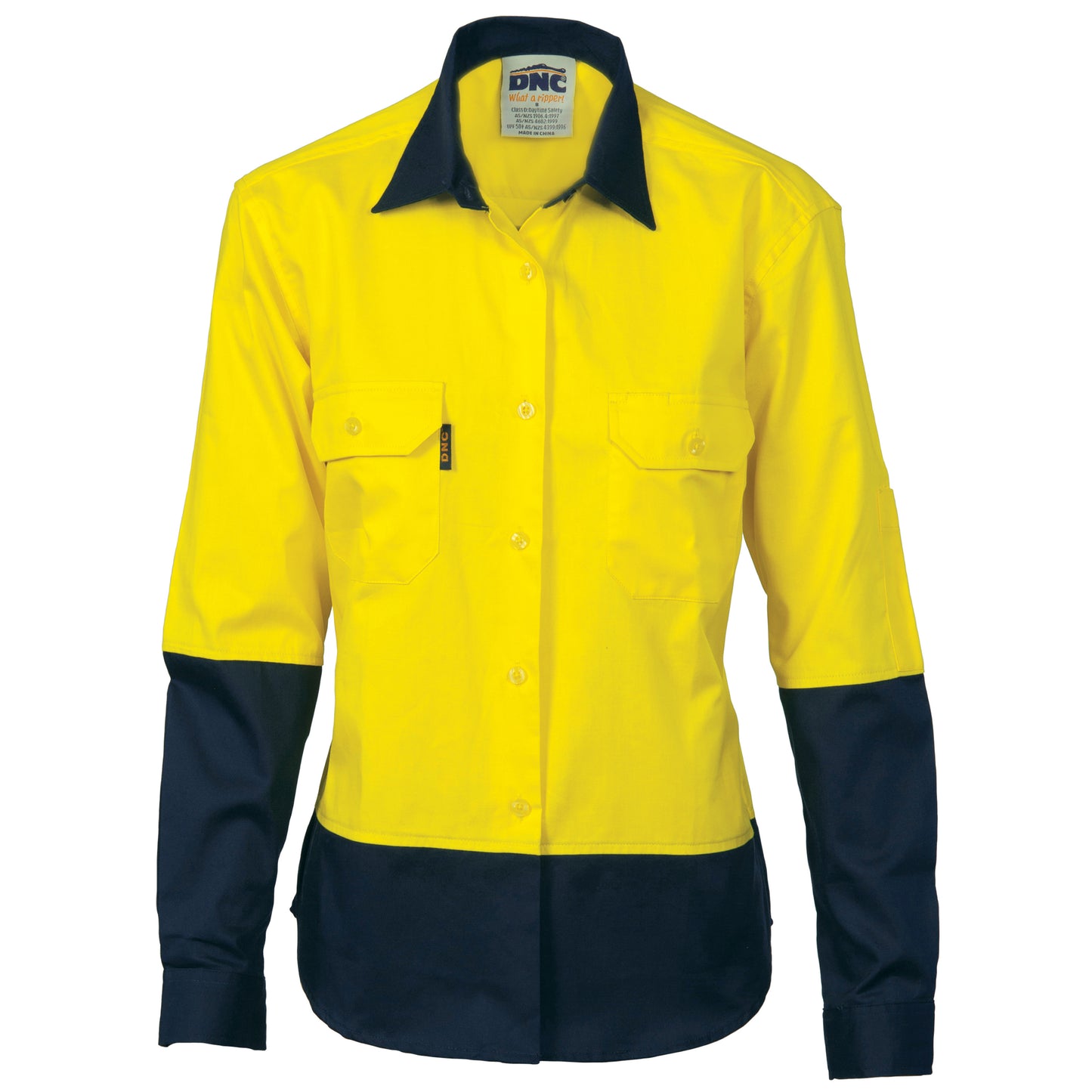 Ladies HiVis Two Tone Cott on
Drill Sh irt - Long Sleeve