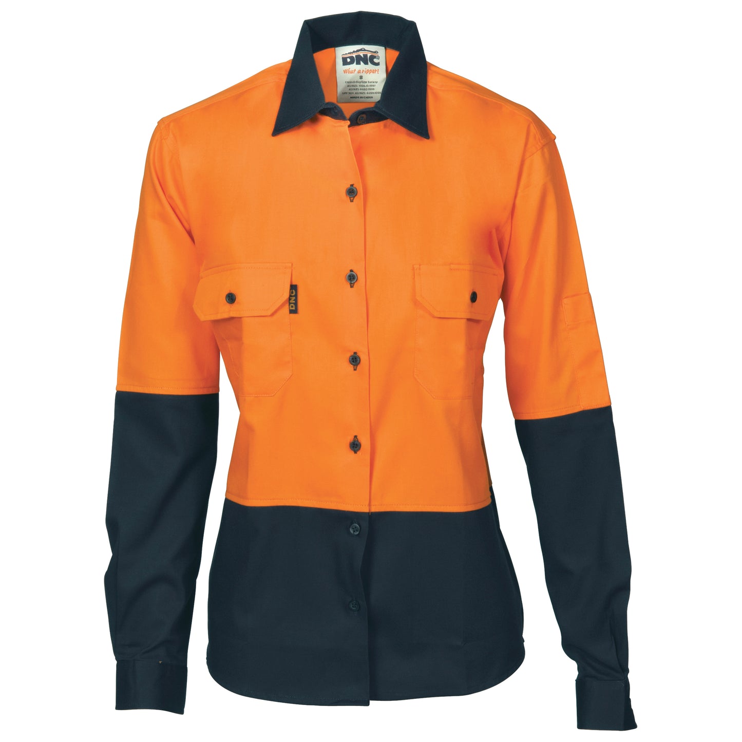 Ladies HiVis Two Tone Cott on
Drill Sh irt - Long Sleeve