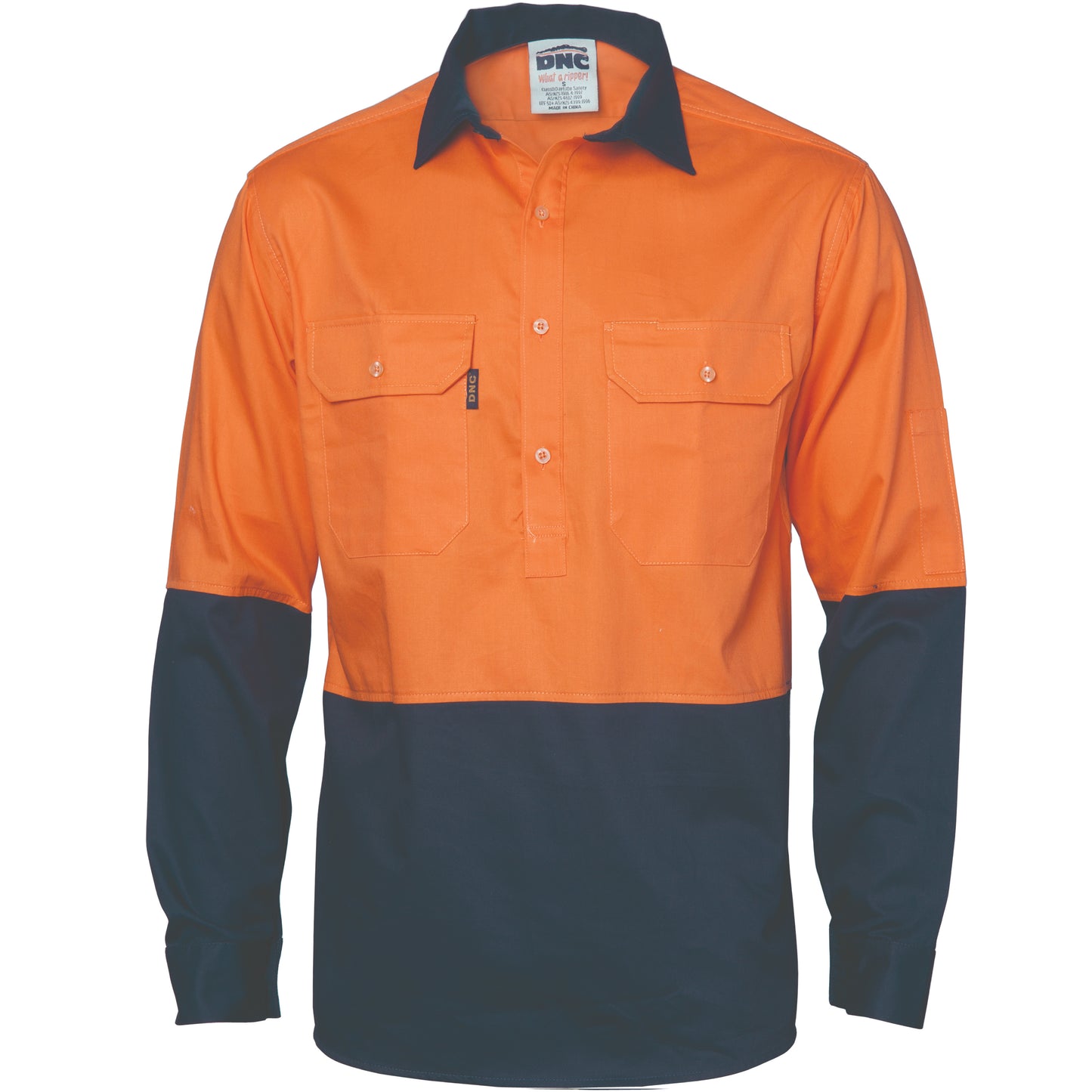 HiVis 2 Tone Cool-Breeze Close Front Cotton
Shirt - Long sleeve