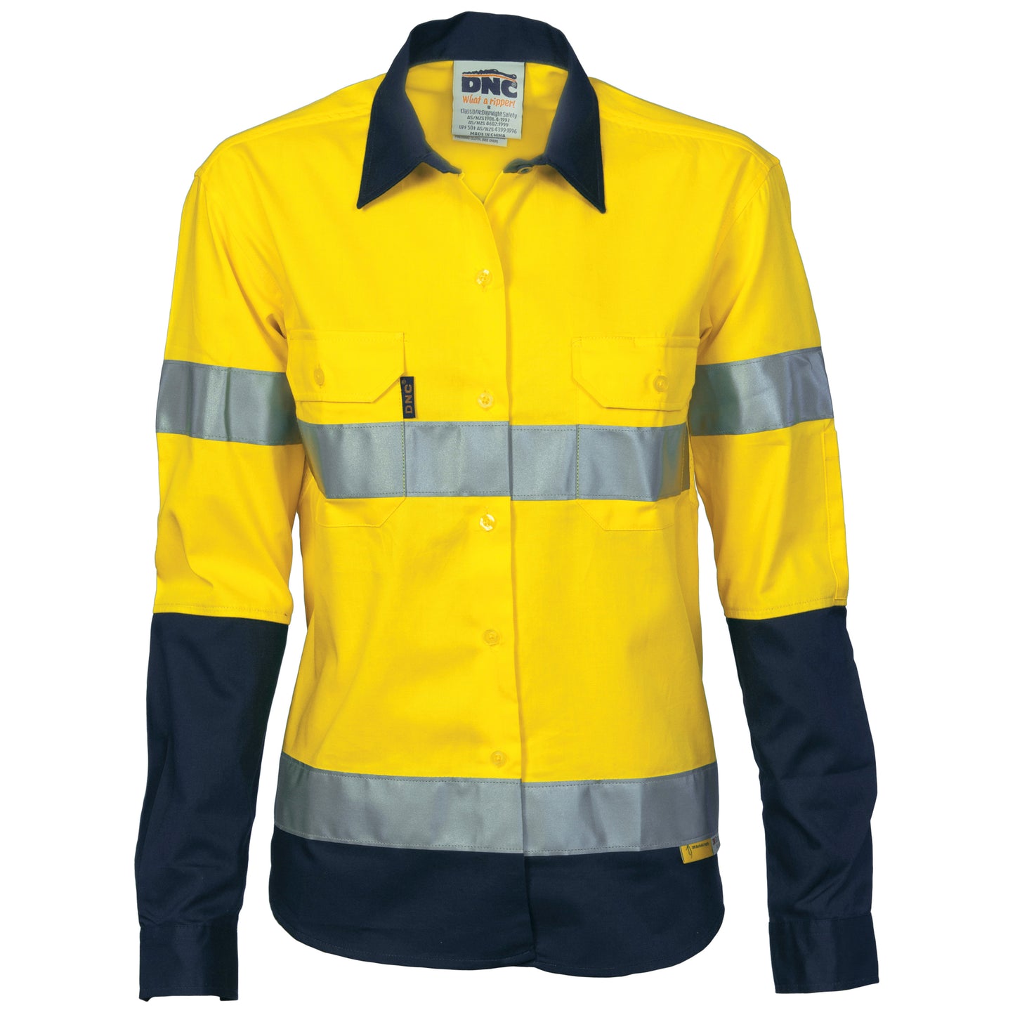 Ladies HiVis Two Tone Drill Sh irt
with 3M R/Tape - Long sleeve