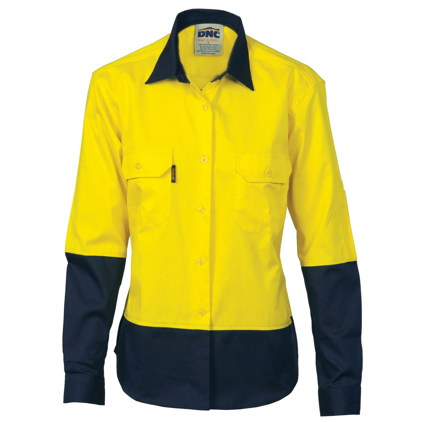 Ladies HiVis 2 Tone Cool-Breeze Cott on        Sh irt - Long Sleeve