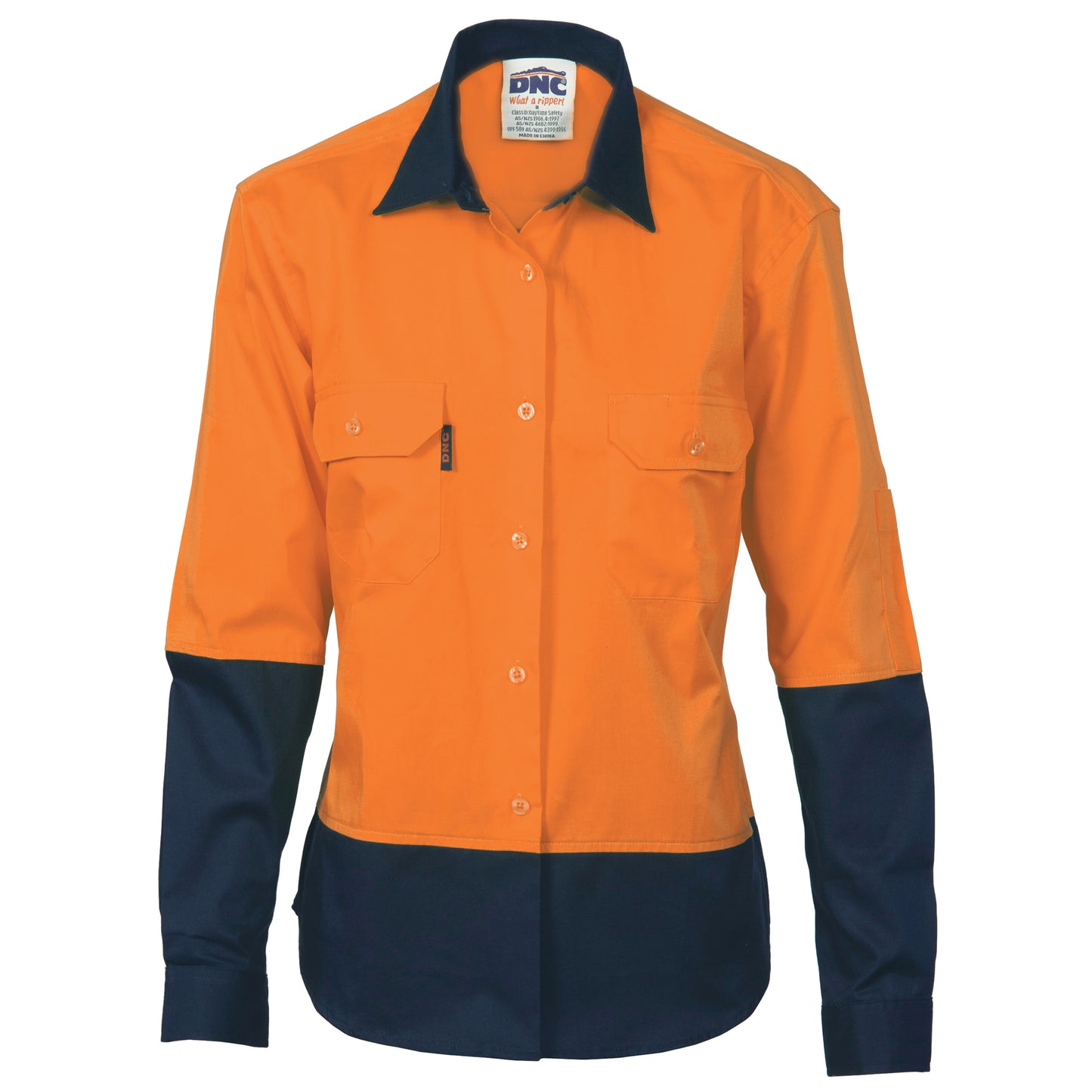 Ladies HiVis 2 Tone Cool-Breeze Cott on        Sh irt - Long Sleeve