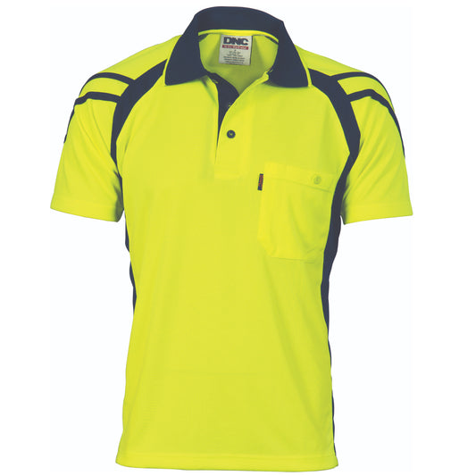 Cool Breathe Stripe Panel Polo Shirt
- Short Sleeve
