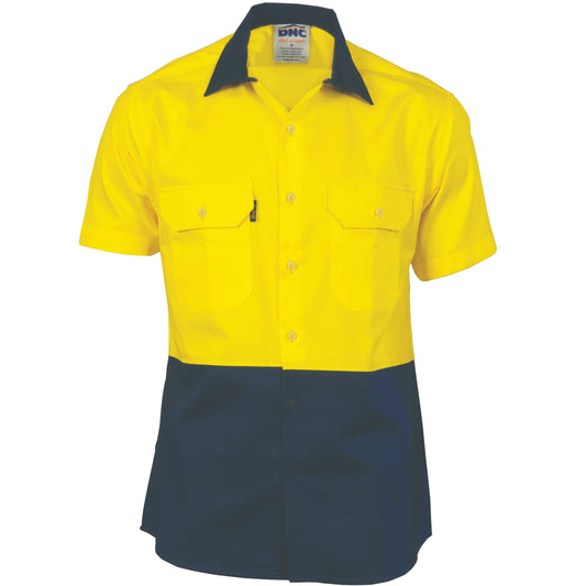 HiVis Two Tone Cotton Drill Vented Shirt -
Short Sleeve