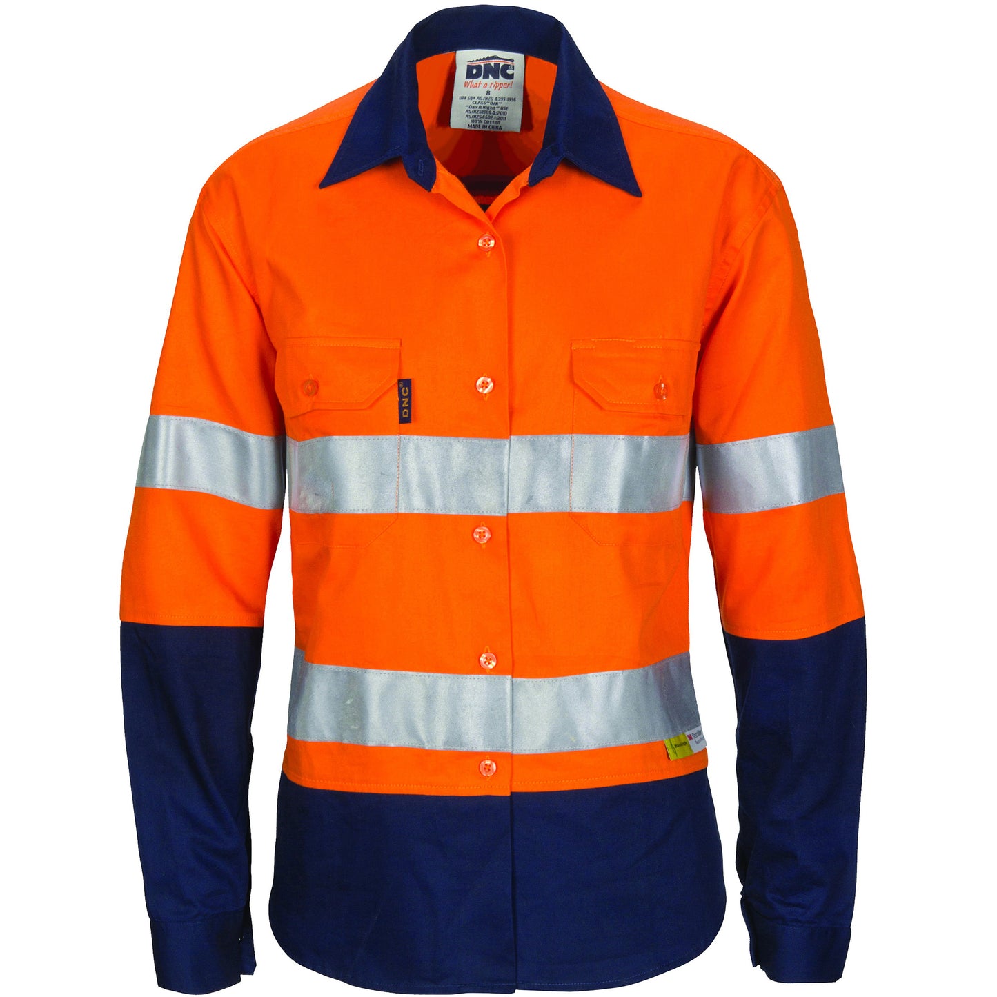 Ladies HiVis Two Tone Cool-Breeze Cott on Sh irt
with 3M R/Tape - Long sleeve