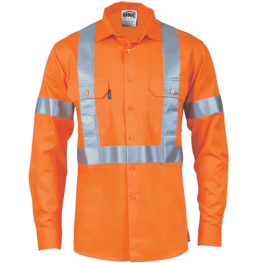 HiVis D/N Cotton Shirt with
Cross Back Generic R/Tape
- long sleeve