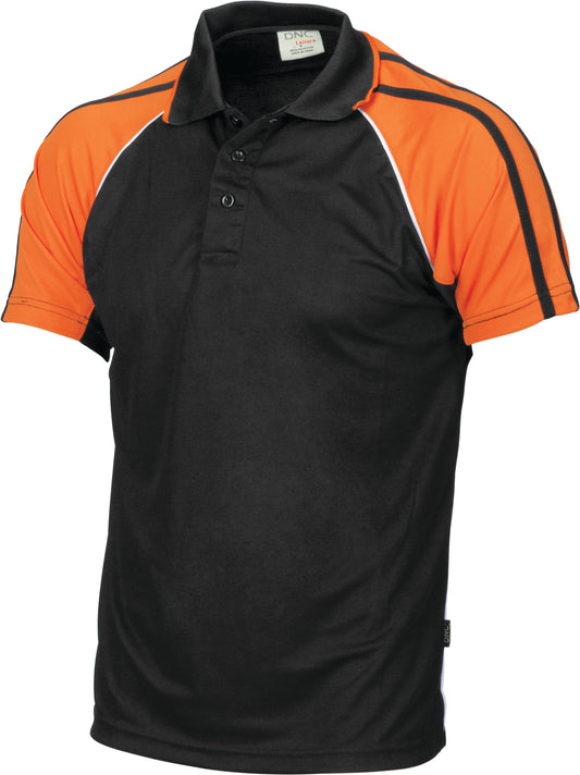 Kids Cool-Breathe Twin Stripe Contrast Raglan Polo