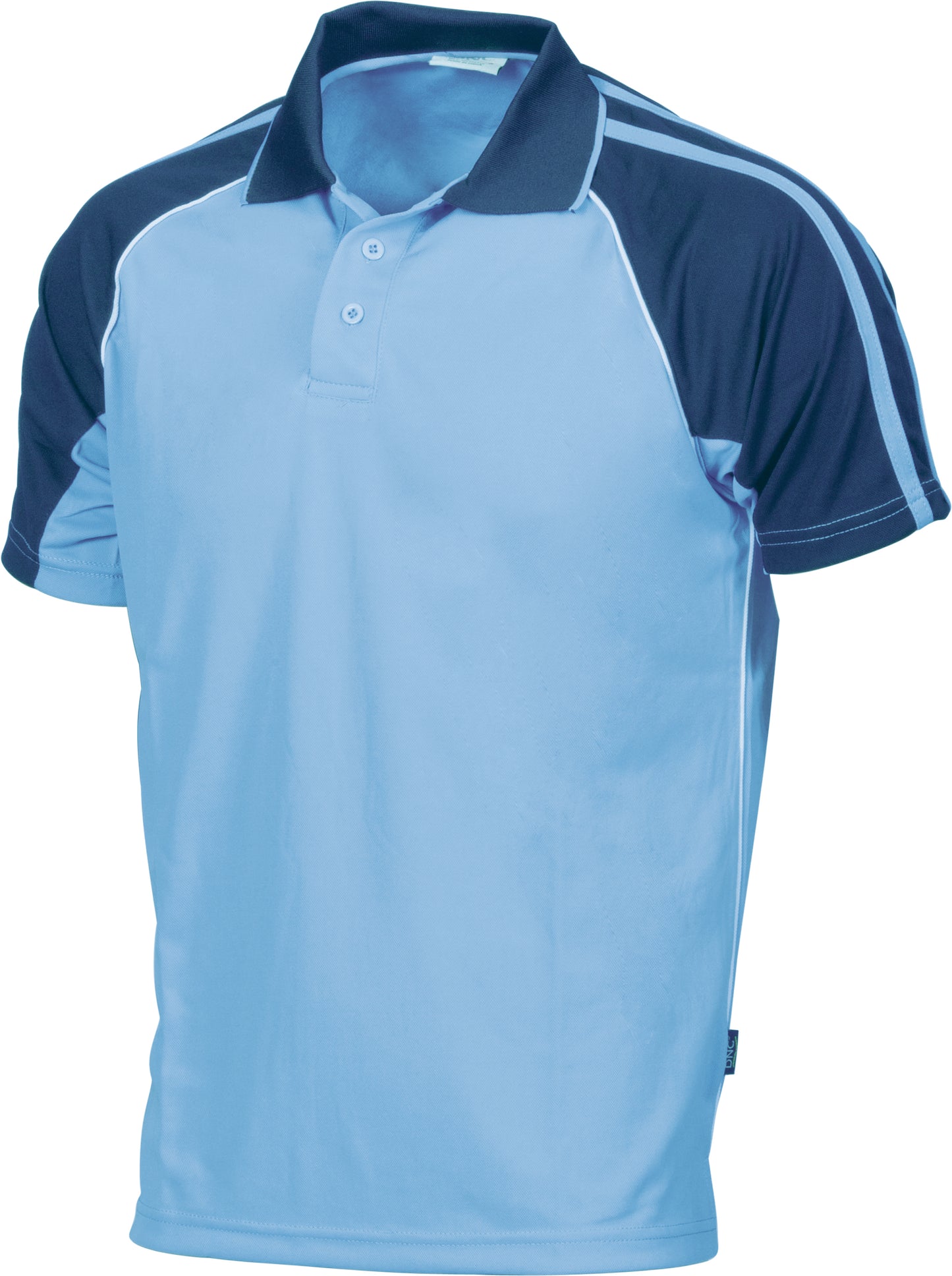 Kids Cool-Breathe Twin Stripe Contrast Raglan Polo
