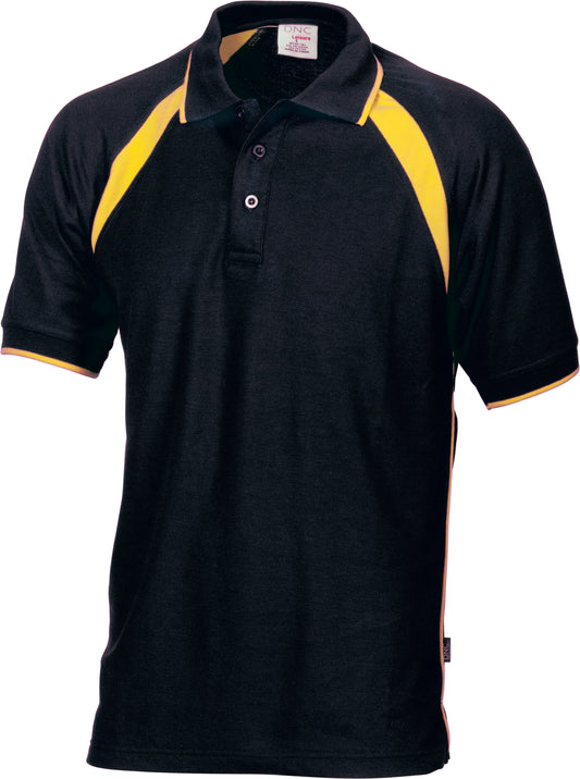Mens Poly/Cotton Contrast Raglan Panel Polo