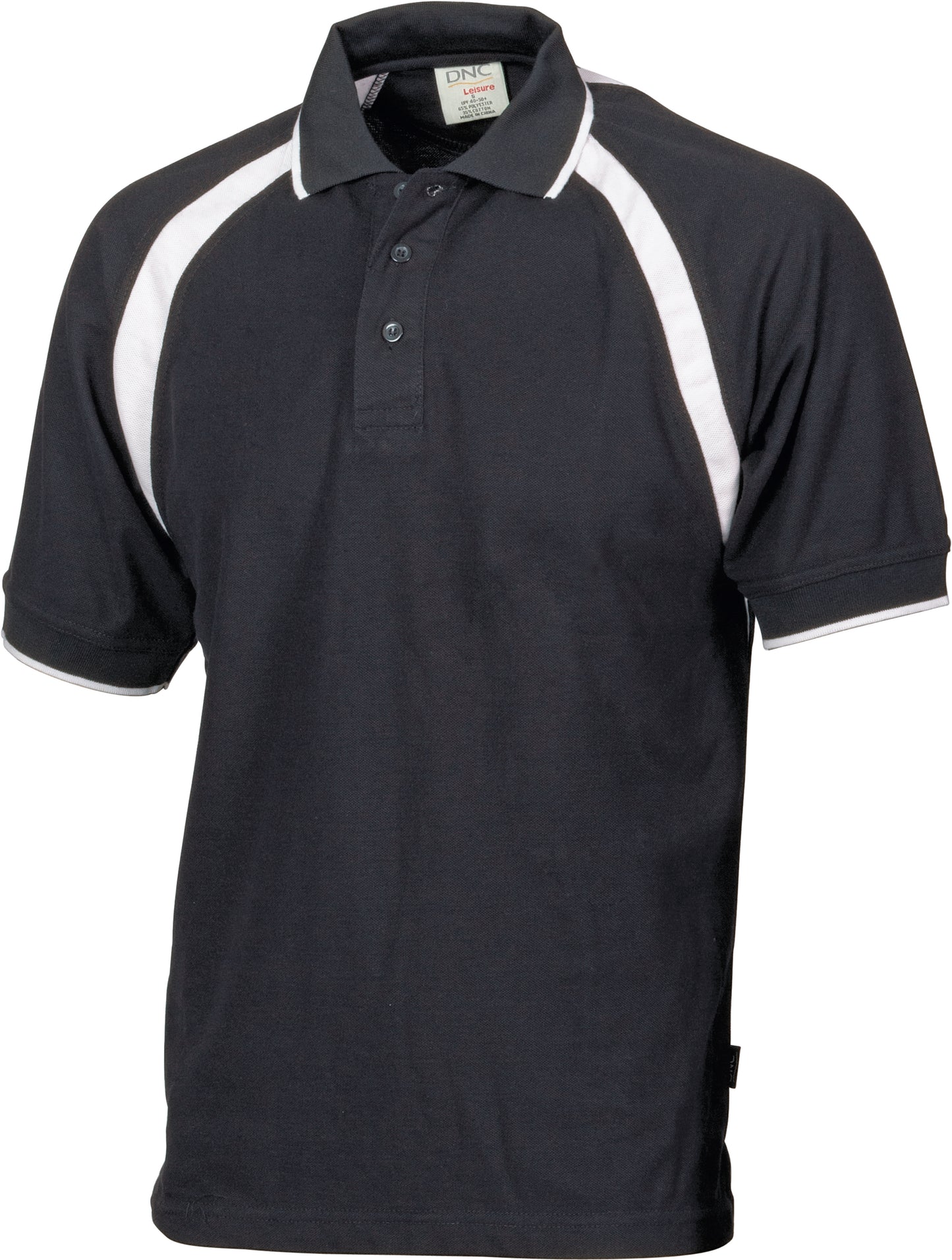 Mens Poly/Cotton Contrast Raglan Panel Polo