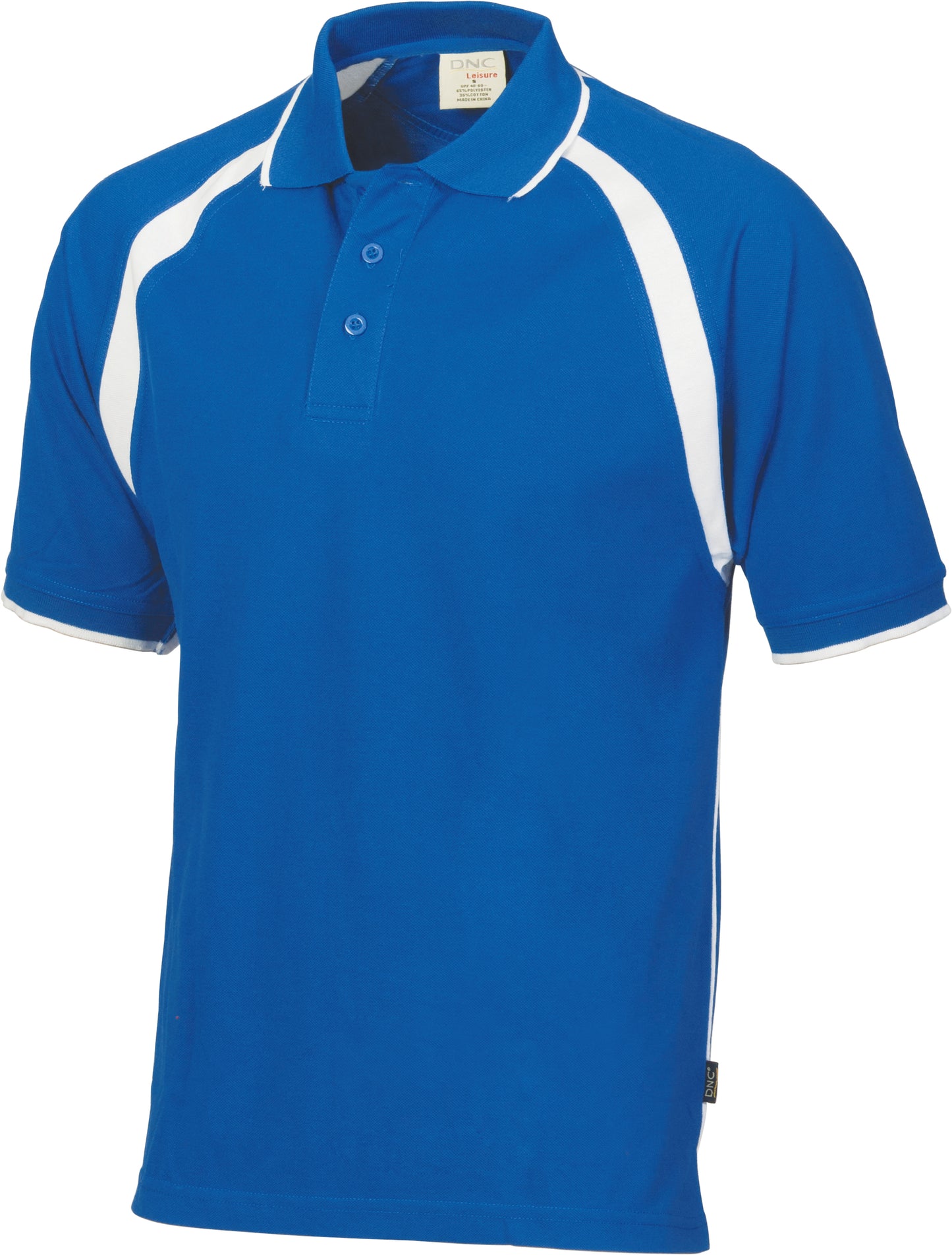 Mens Poly/Cotton Contrast Raglan Panel Polo