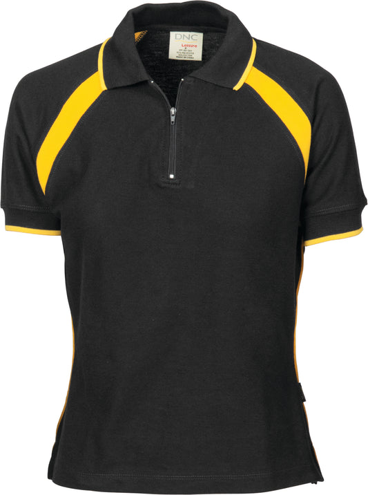 Ladies Poly/Cotton Contrast Raglan Panel Polo