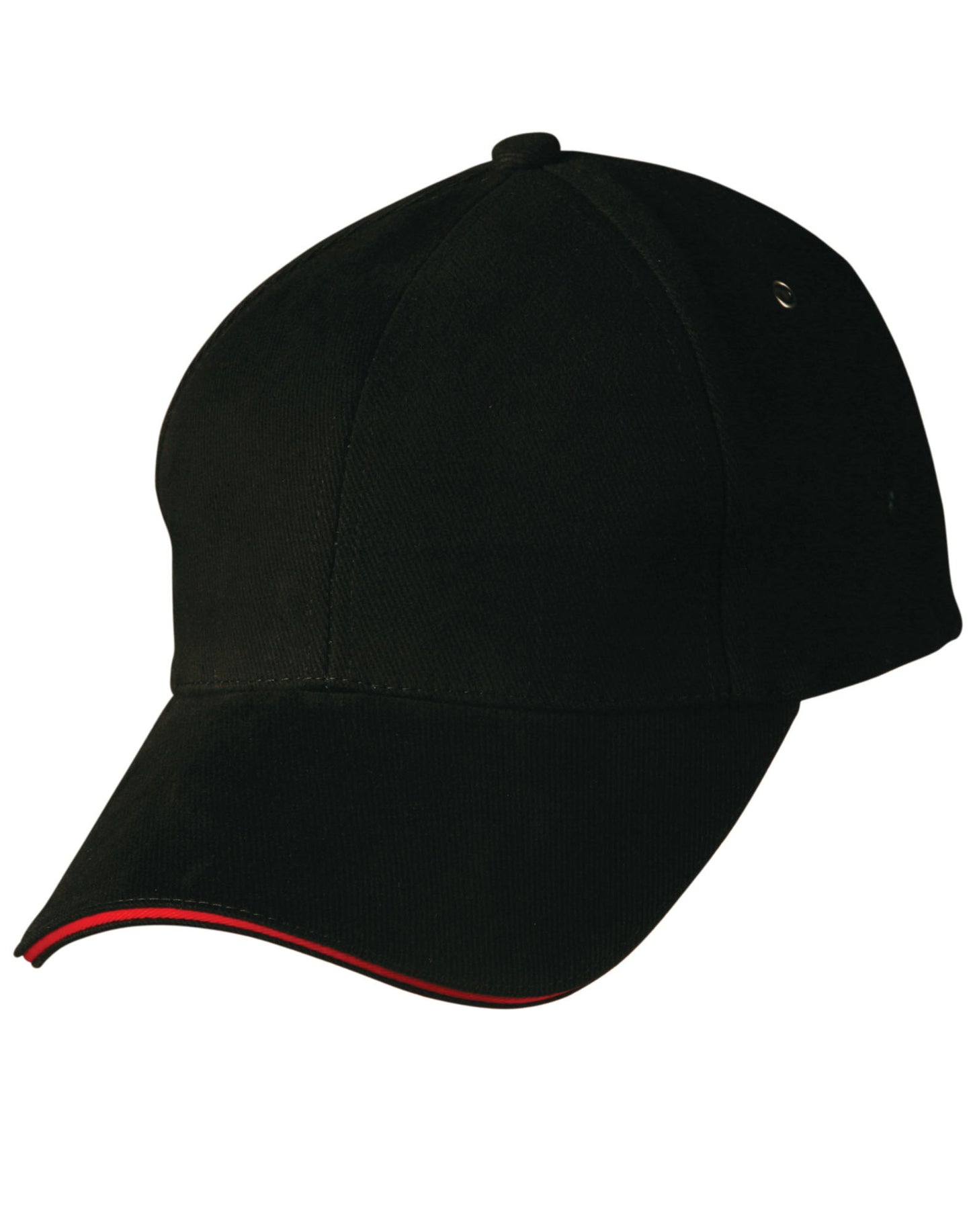 H/B/C sandwich peak cap - Black/Red