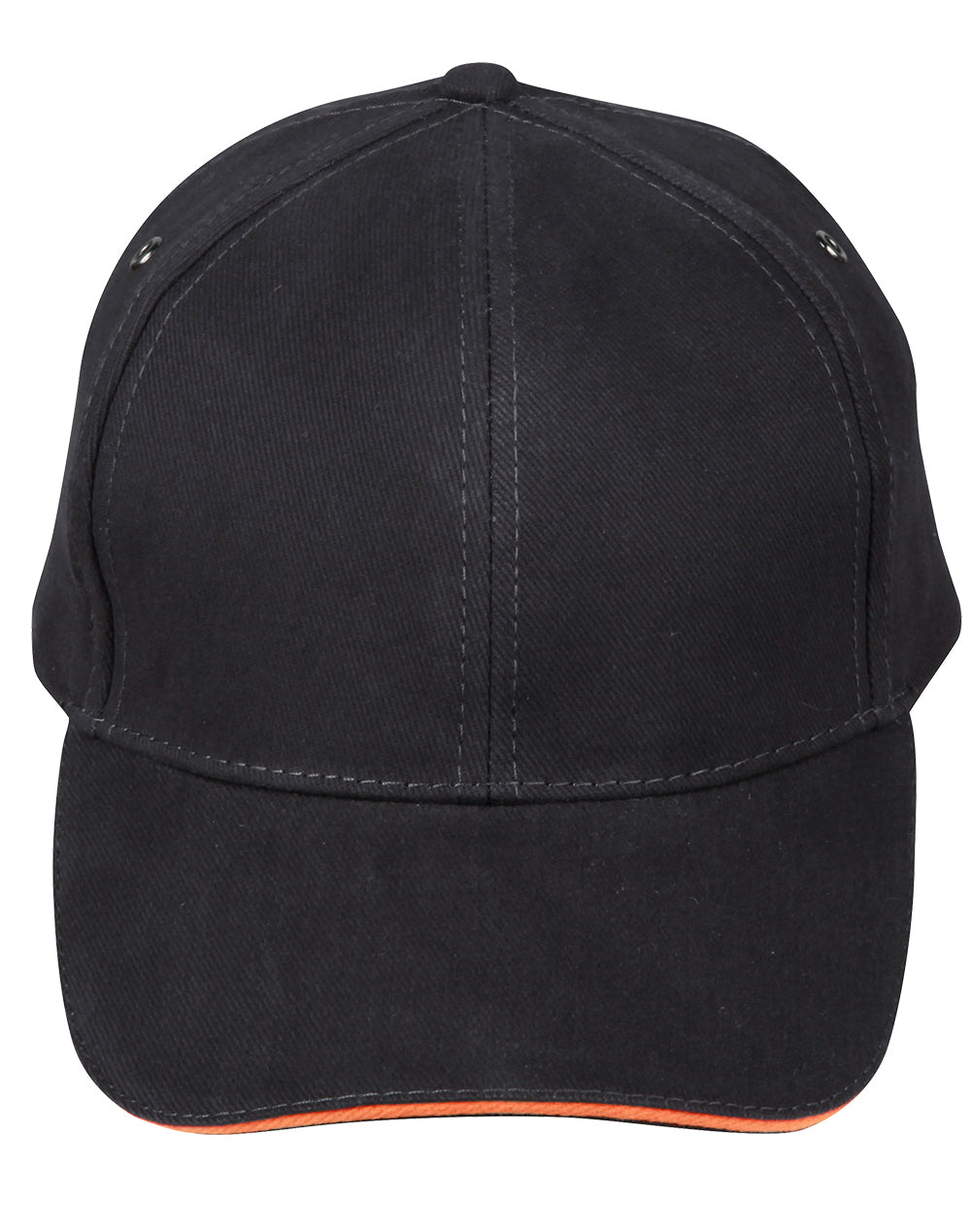 H/B/C sandwich peak cap - Charcoal/Orange