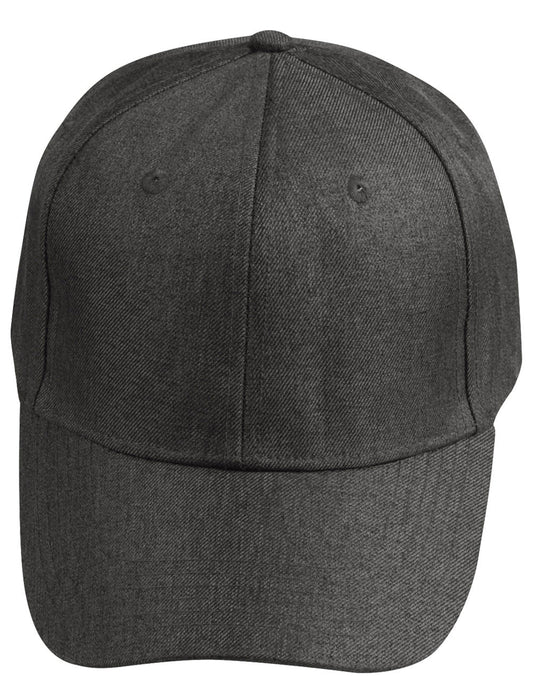 Premium Heather Polyester Baseball Cap - Black