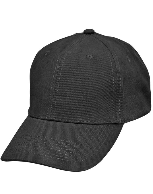 Heavy brushed cotton cap buckle on back - Black