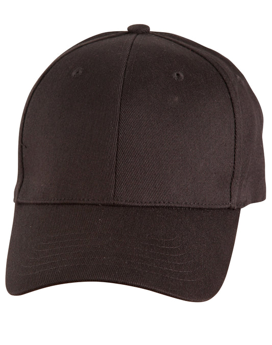 HEAVY BRUSHED COTTON FITTED CAP - Black