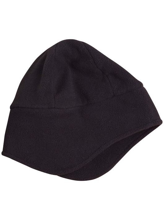 Ear Cover Polar Beanie - Black