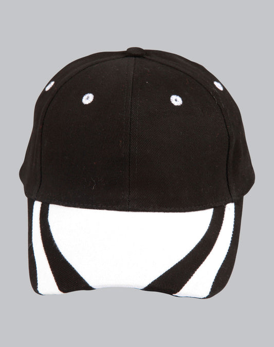contrast peak structured cap. - Black/White