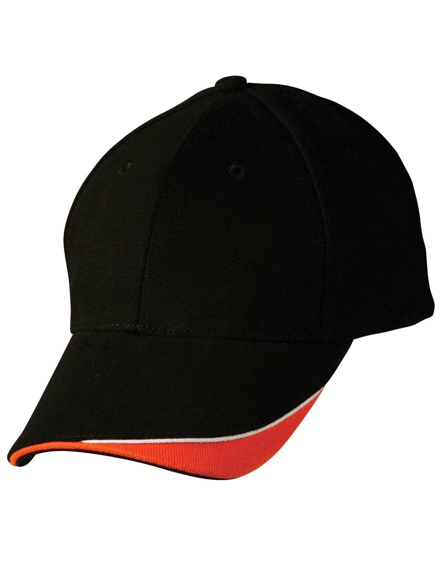 The edge, two tone heavy brushed  sandwich peak - Black/White/Orange