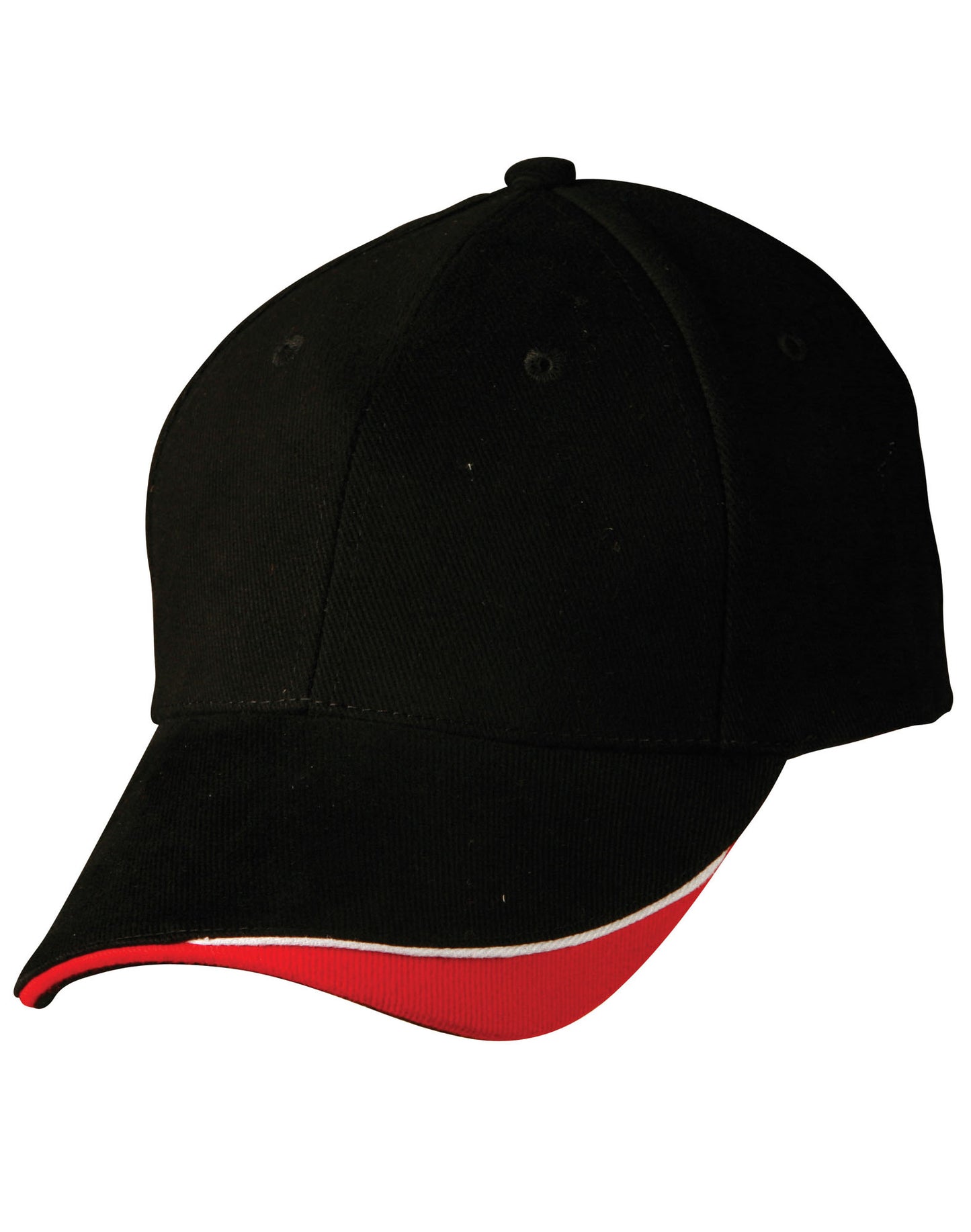 The edge, two tone heavy brushed  sandwich peak - Black/White/Red