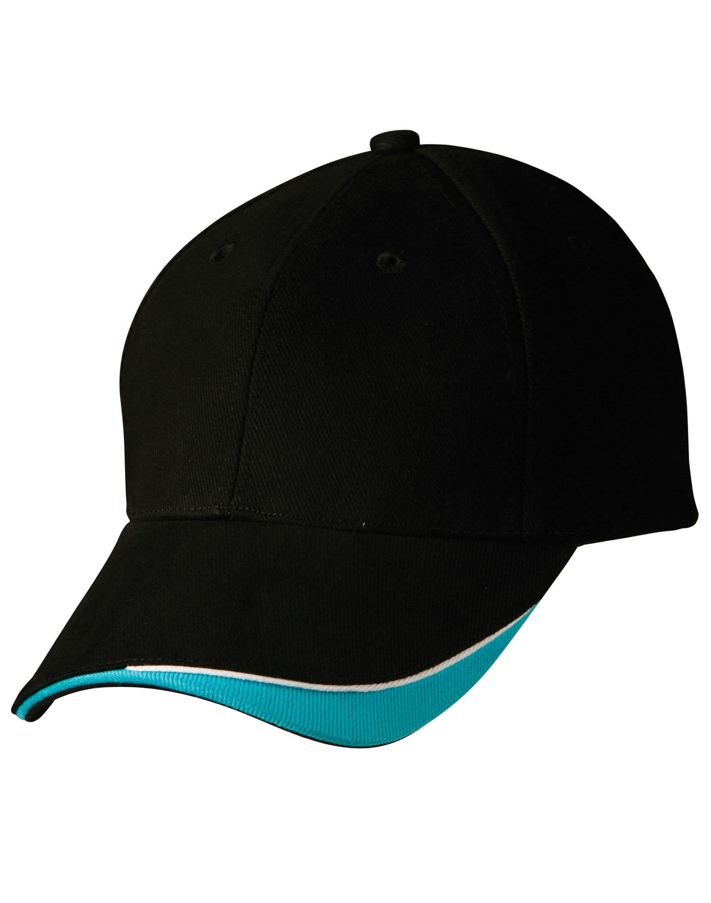 The edge, two tone heavy brushed  sandwich peak - Black/White/Teal