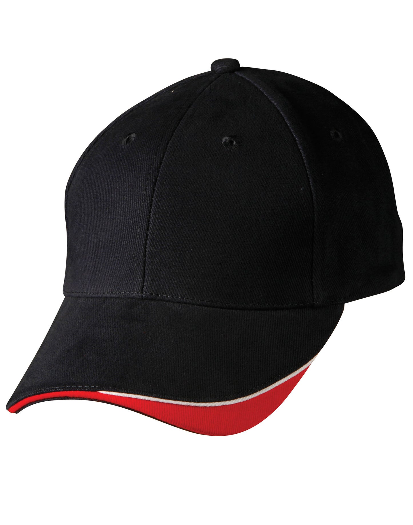 The edge, two tone heavy brushed  sandwich peak - Navy/White/Red