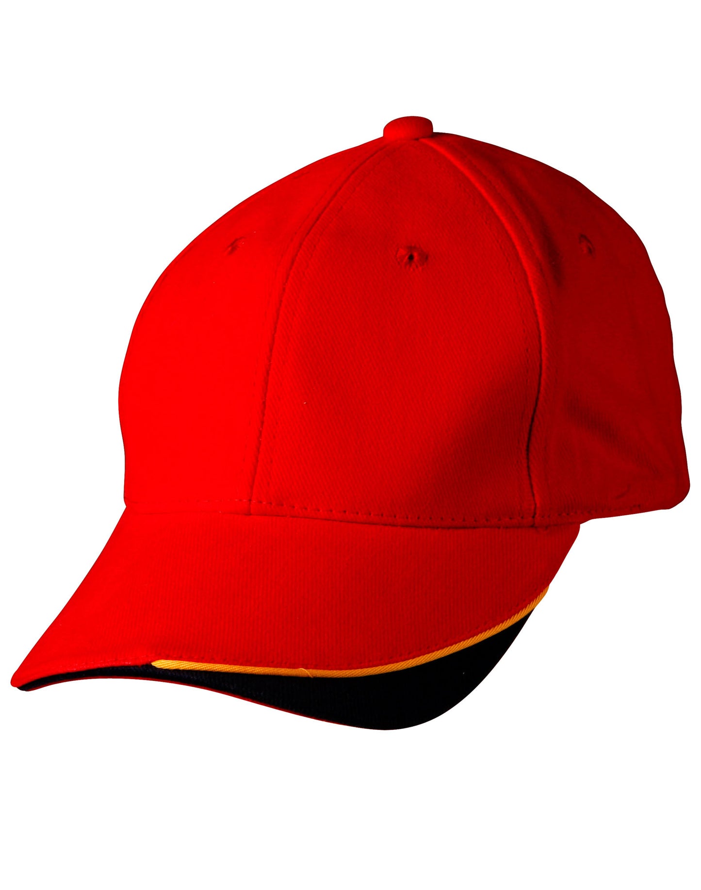 The edge, two tone heavy brushed  sandwich peak - Red/Gold/Navy