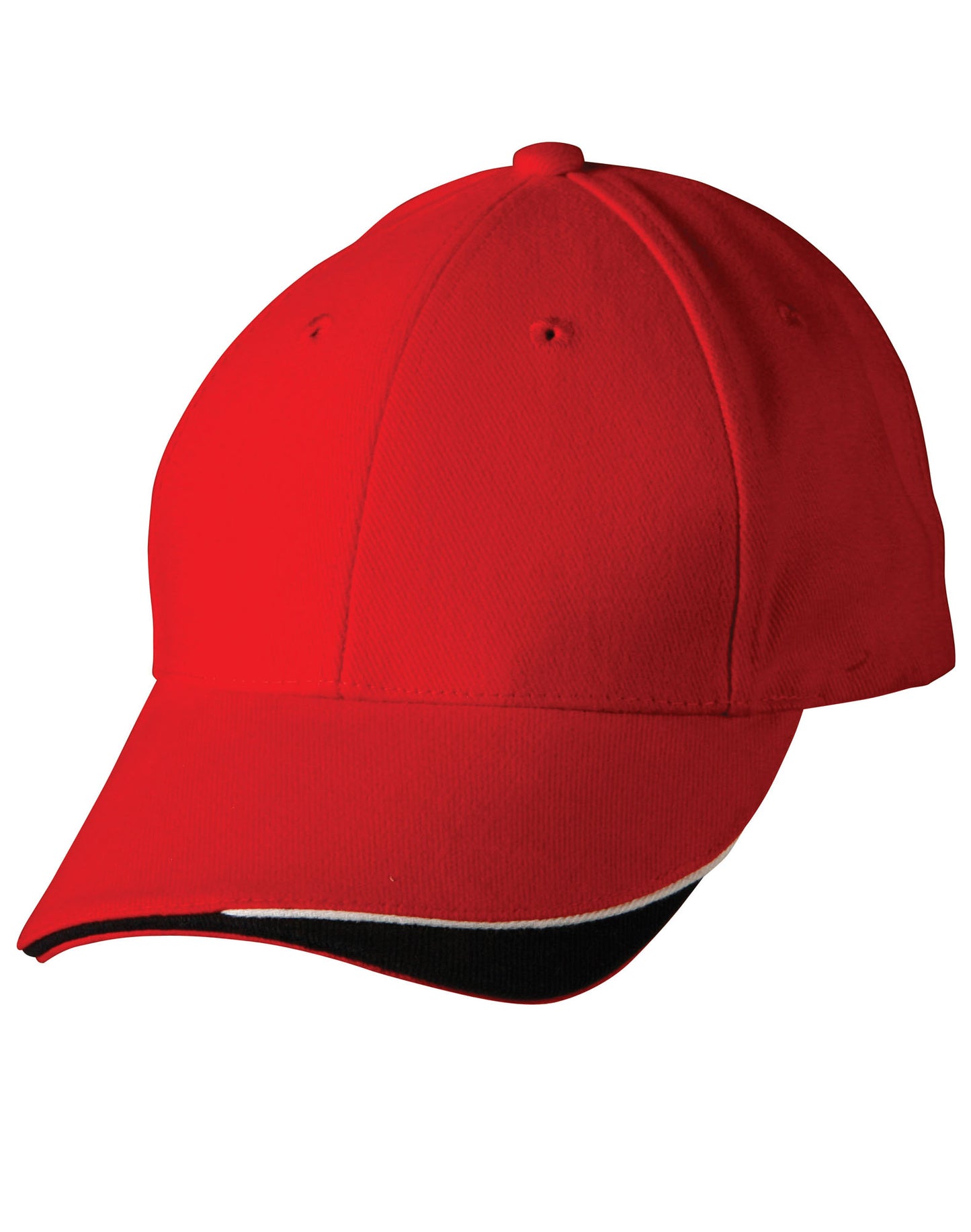 The edge, two tone heavy brushed  sandwich peak - Red/White/Navy