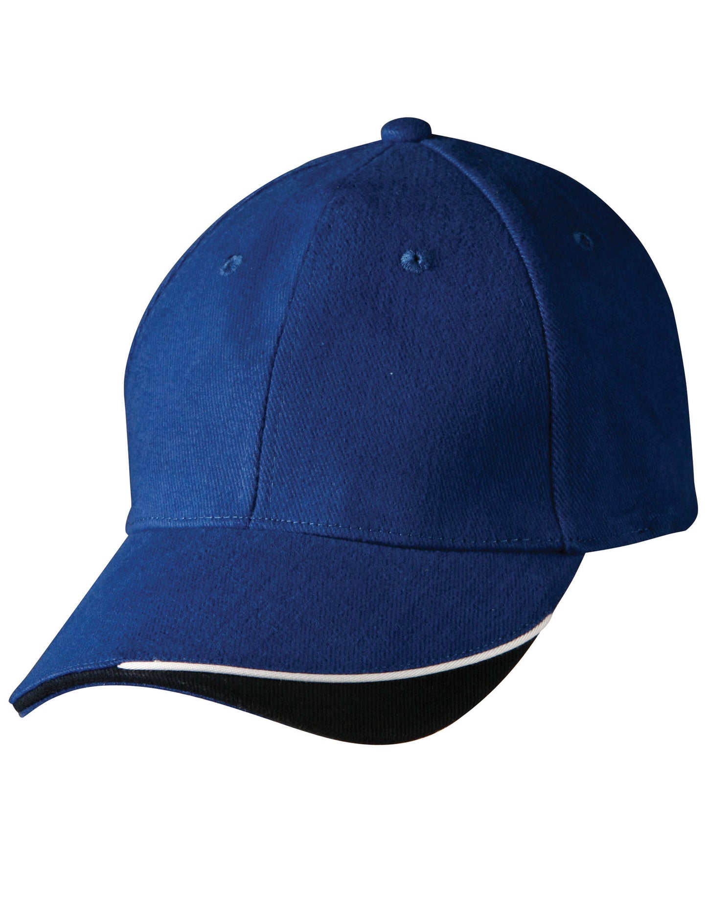 The edge, two tone heavy brushed  sandwich peak - Royal/White/Navy
