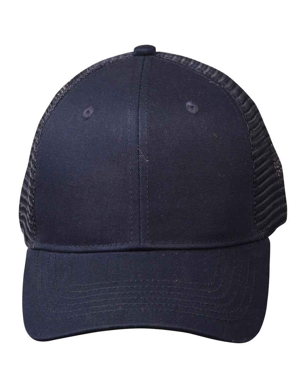 Premium Cotton Twill Trucker Cap - Navy/Navy