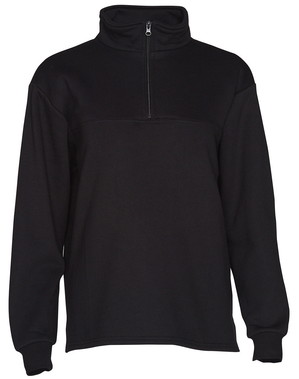 Kid's 1/2 zip collar fleecy sweat - Black