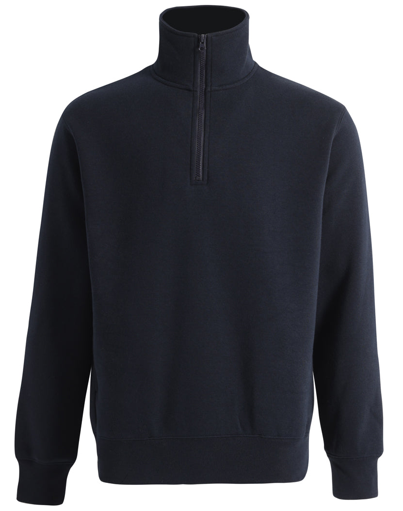 1/2 zip collar fleecy sweat - Navy