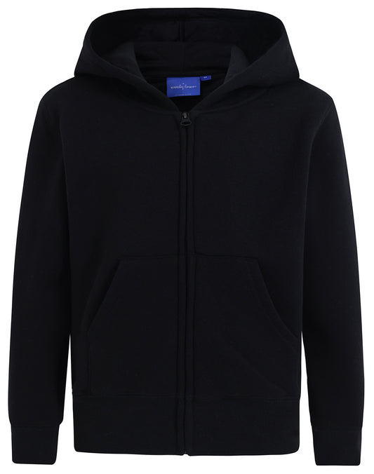 Kid's full-zip fleecy hoodie - Black