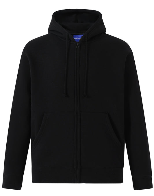 Men's full-zip fleecy hoodie - Black