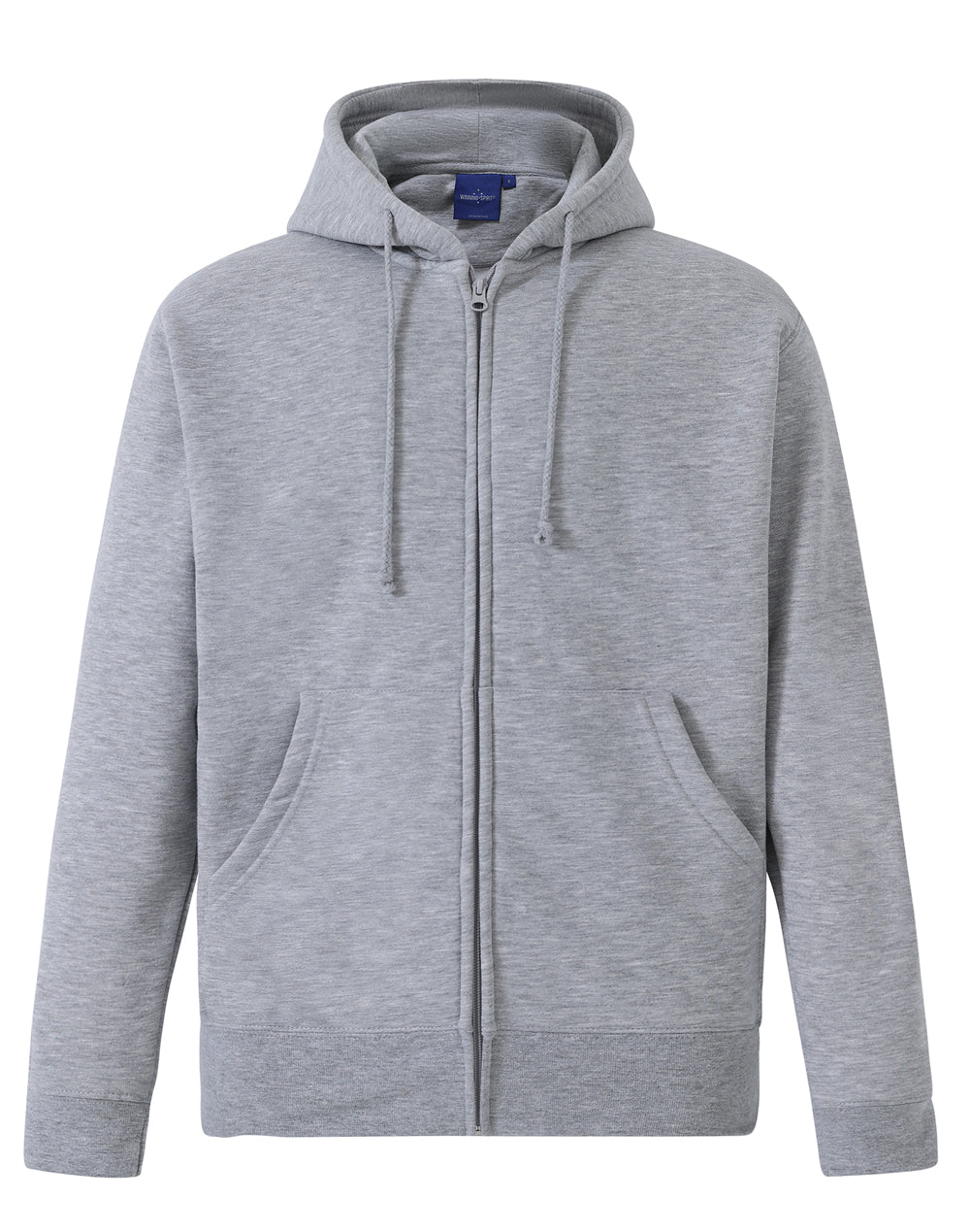 Men's full-zip fleecy hoodie - Grey