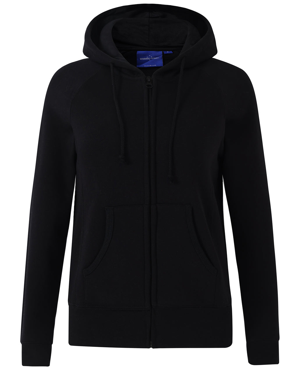 Ladies' full-zip fleecy hoodie - Black