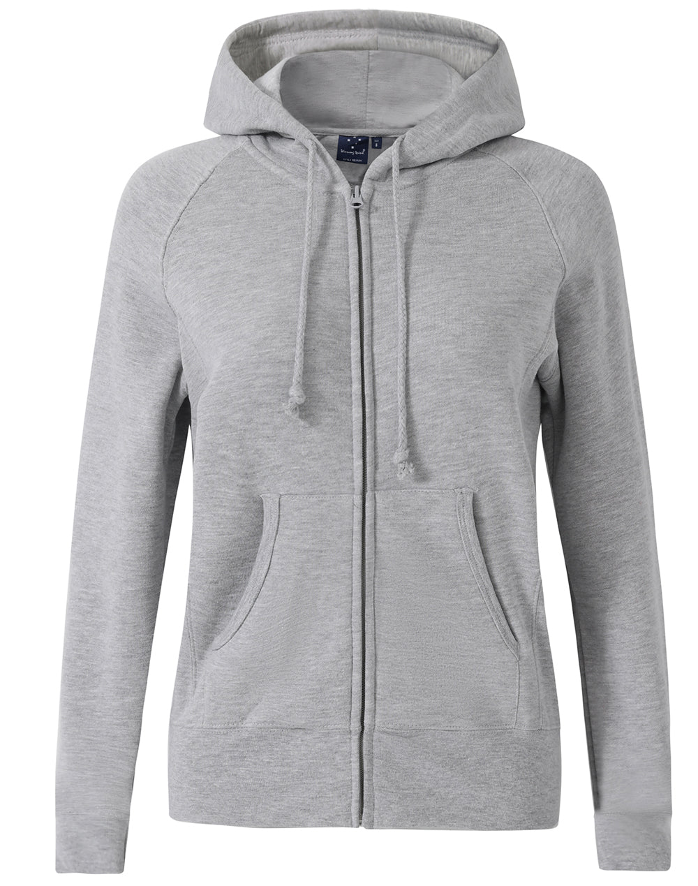 Ladies' full-zip fleecy hoodie - Grey