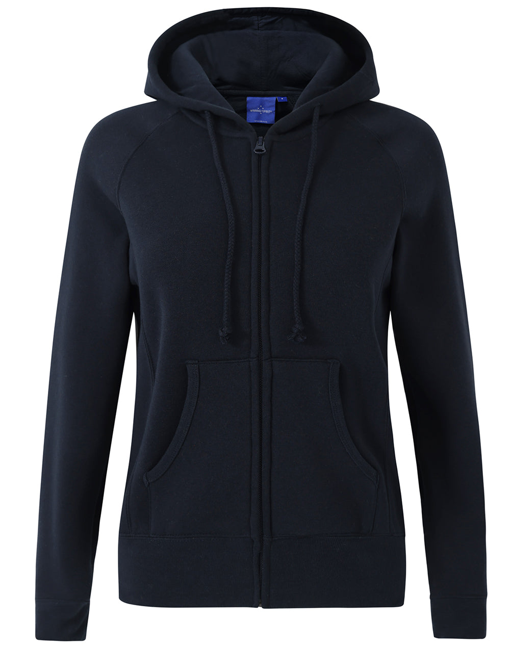 Ladies' full-zip fleecy hoodie - Navy