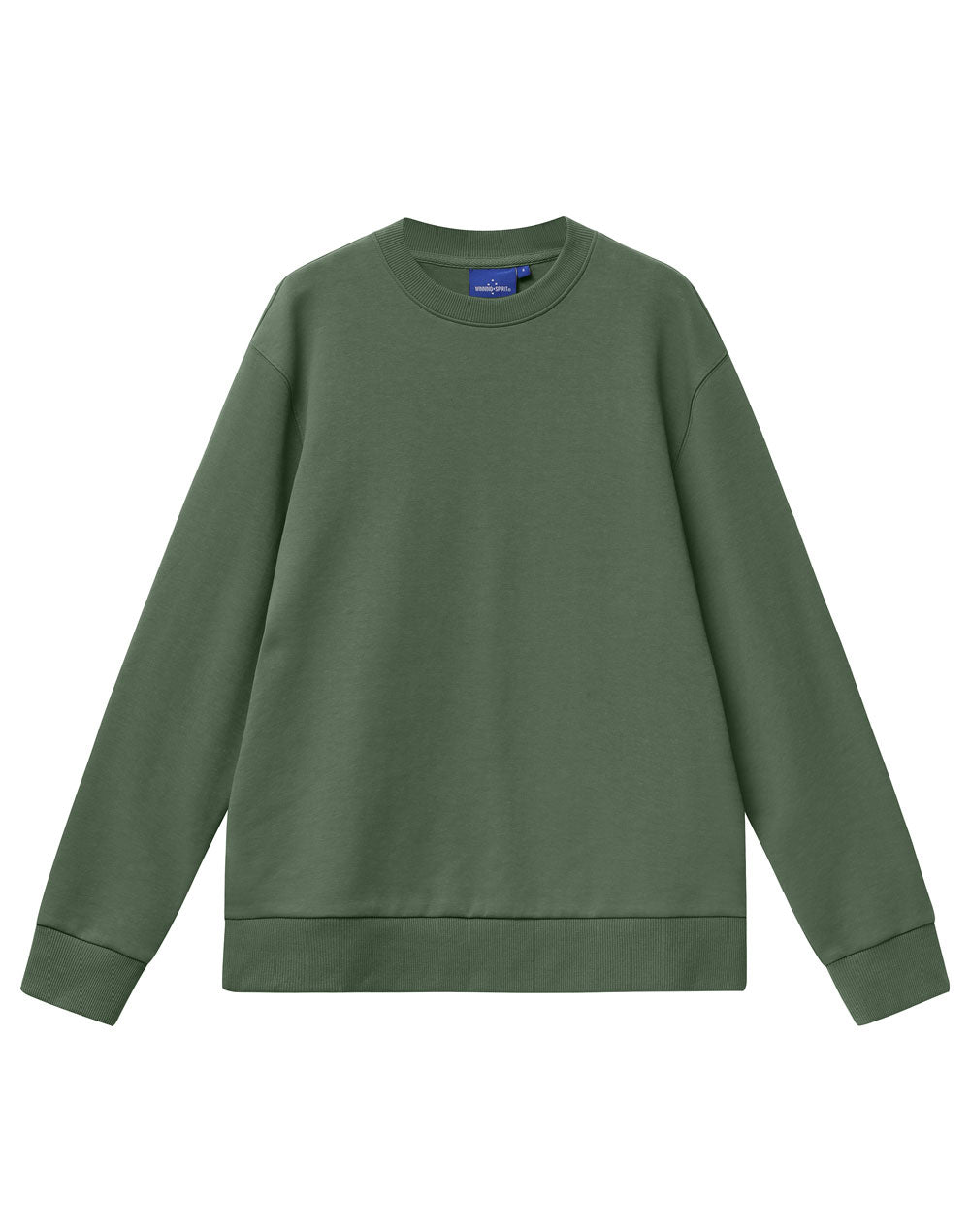 Unisex Airlayered CVC Crew Neck Sweater - Army Green