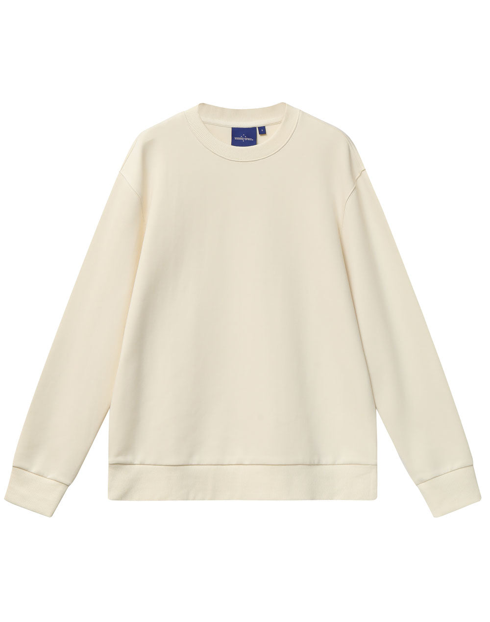 Unisex Airlayered CVC Crew Neck Sweater - Natural