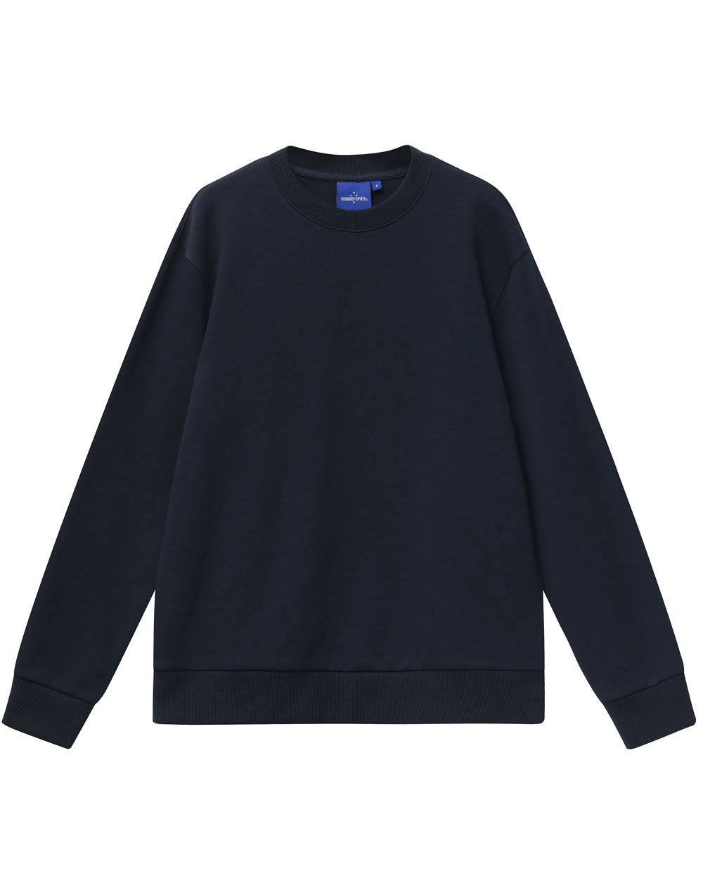 Unisex Airlayered CVC Crew Neck Sweater - Navy