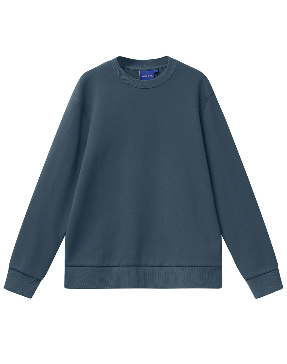 Unisex Airlayered CVC Crew Neck Sweater - Slate Blue