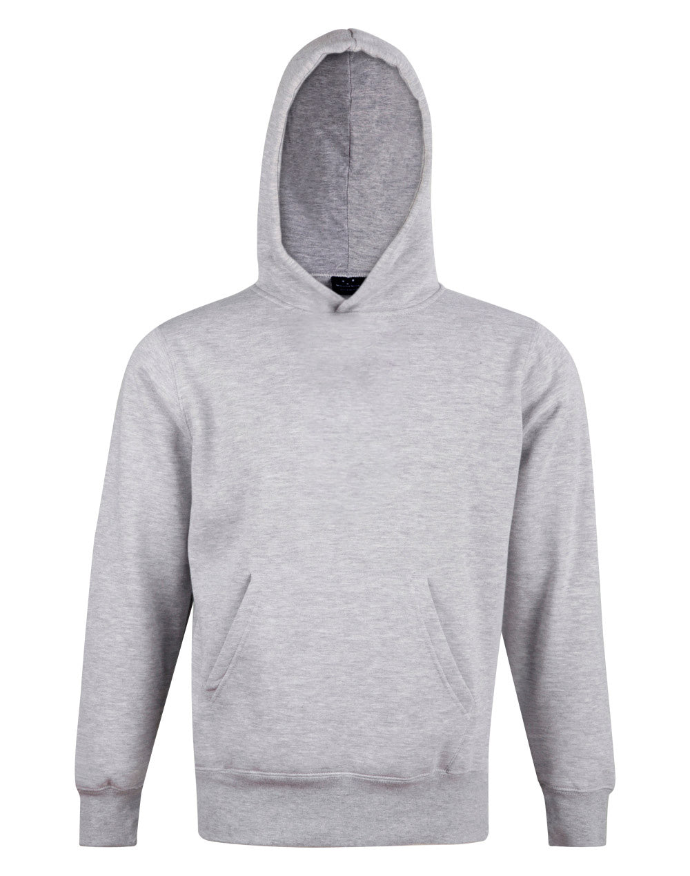Kids' Close Front  Contrast Fleecy Hoodie - Grey/Grey