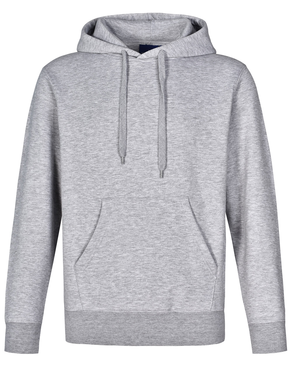 Adult's Close Front  Contrast Fleecy Hoodie - Grey/Grey
